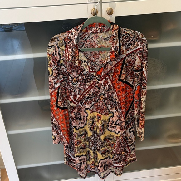 Attitudes by Renee Tops - Attitudes by Renee Multicolor Paisley Blouse